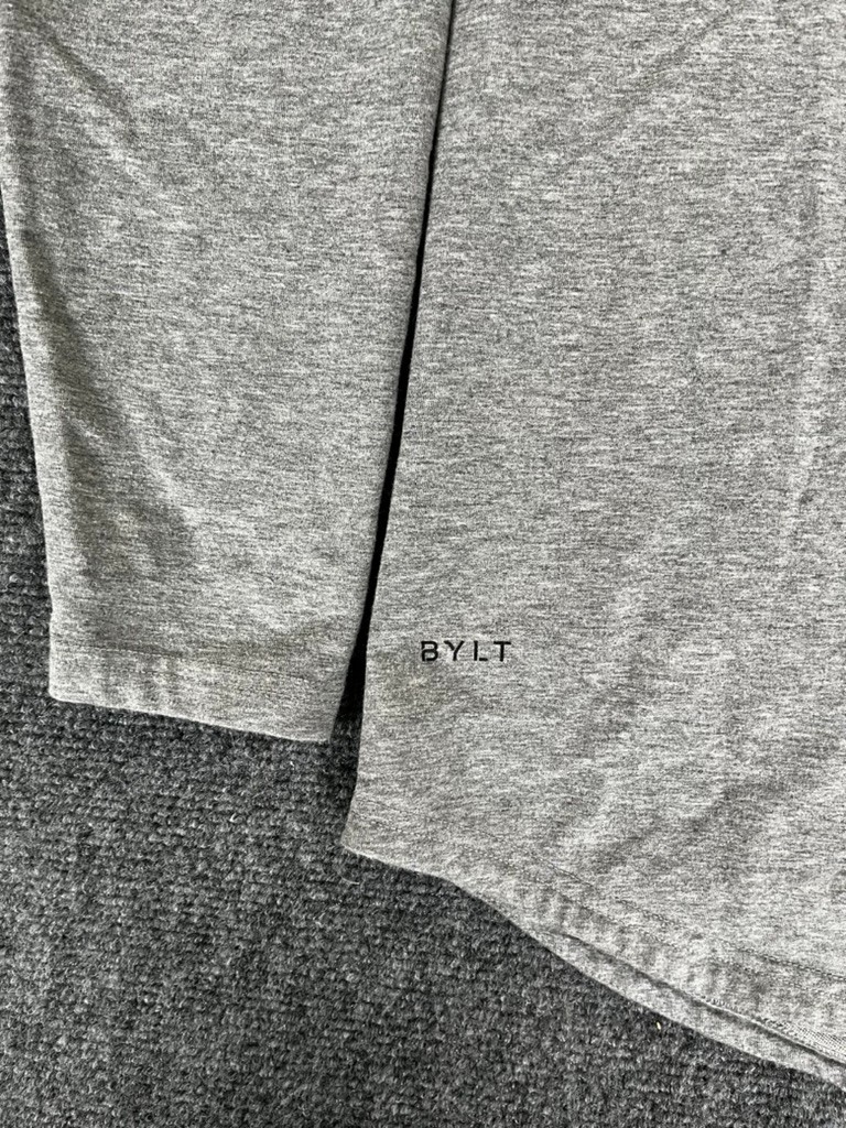 Bylt Gray Drop Cut Hooded Henley Lux Long Sleeve Cotton/Polyester/Spandex Size M