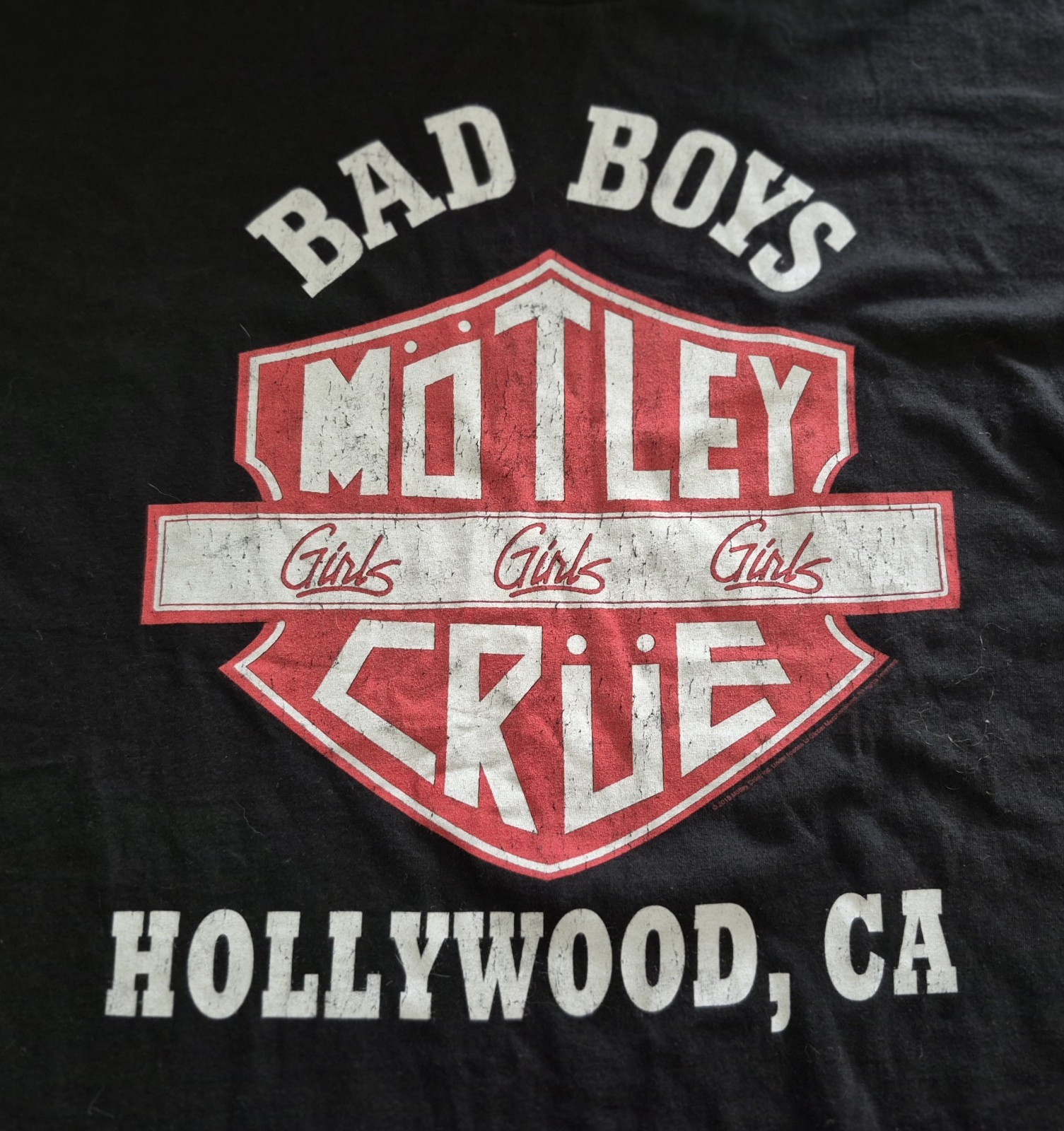 Motley Crue Bad Boys Girls Girls Girls Hollywood CA Band T Shirt 2XL Rock Tee