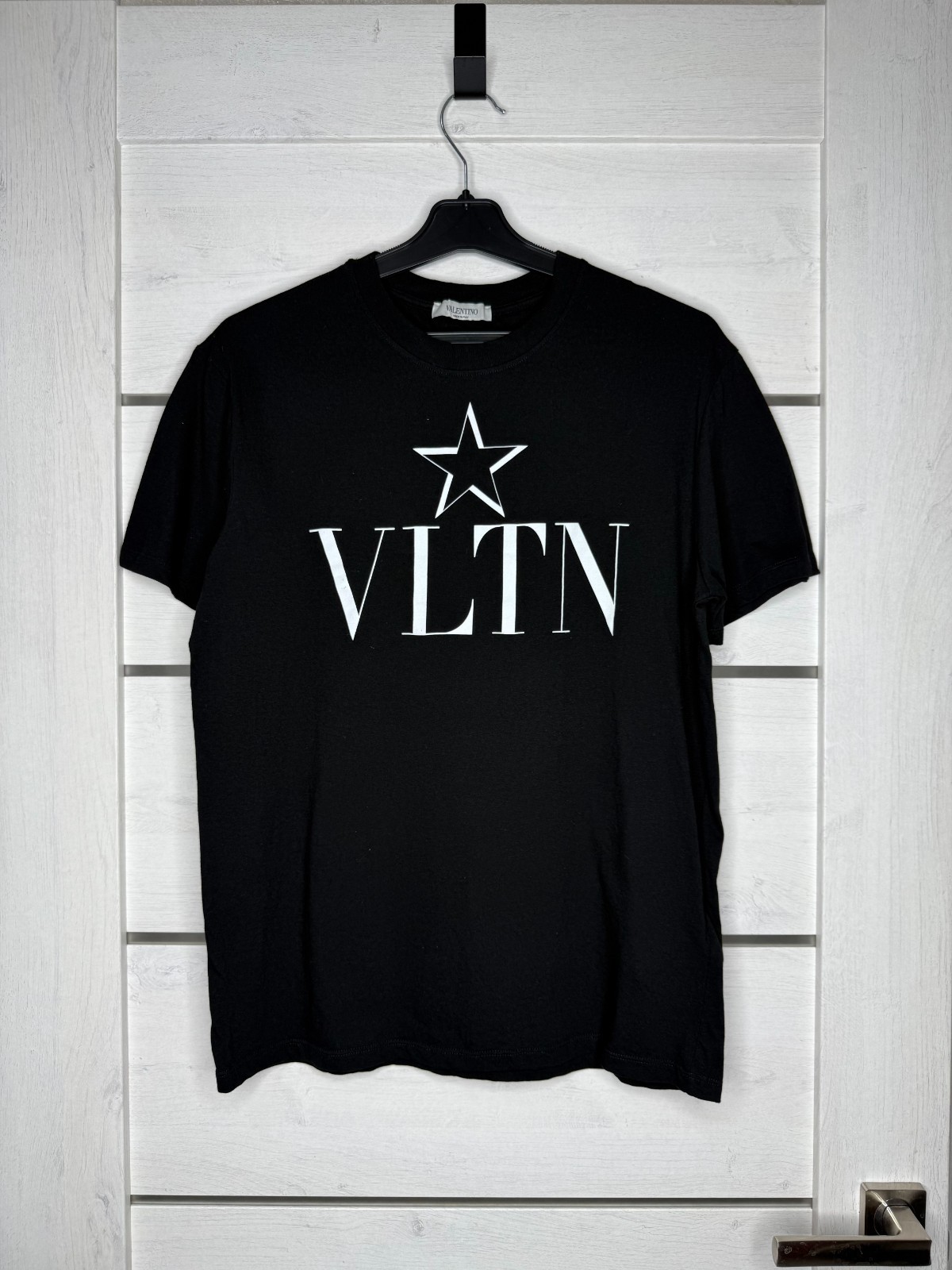 Valentino Garavani VLTN Star Logo T-Shirt Black Size M TV3MG05P638 Made in Italy