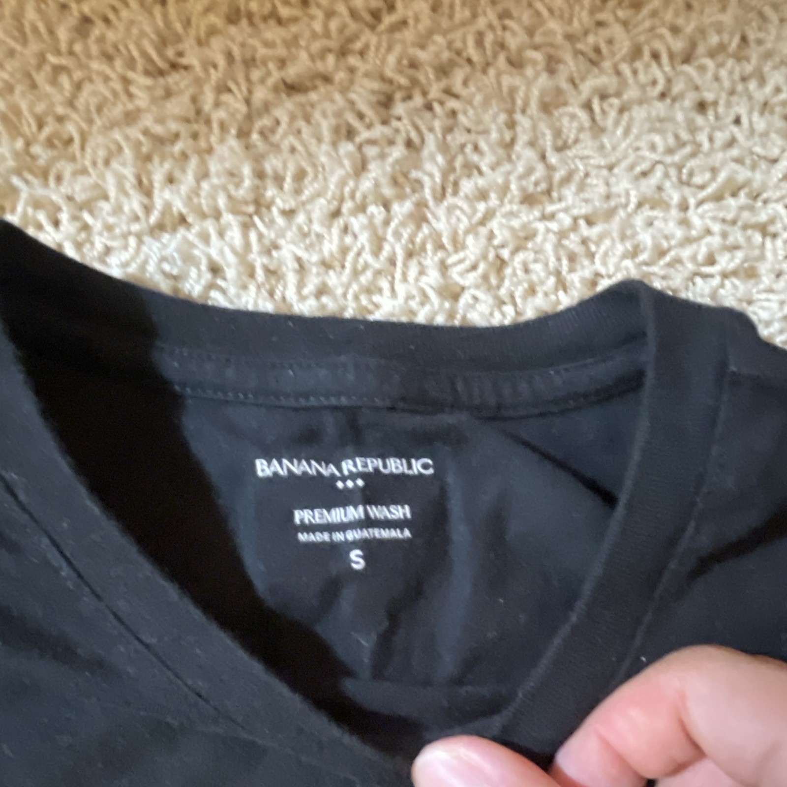 Banana Republic Premium Wash Men’s Black Graphic Print Crew Neck Tee Size S