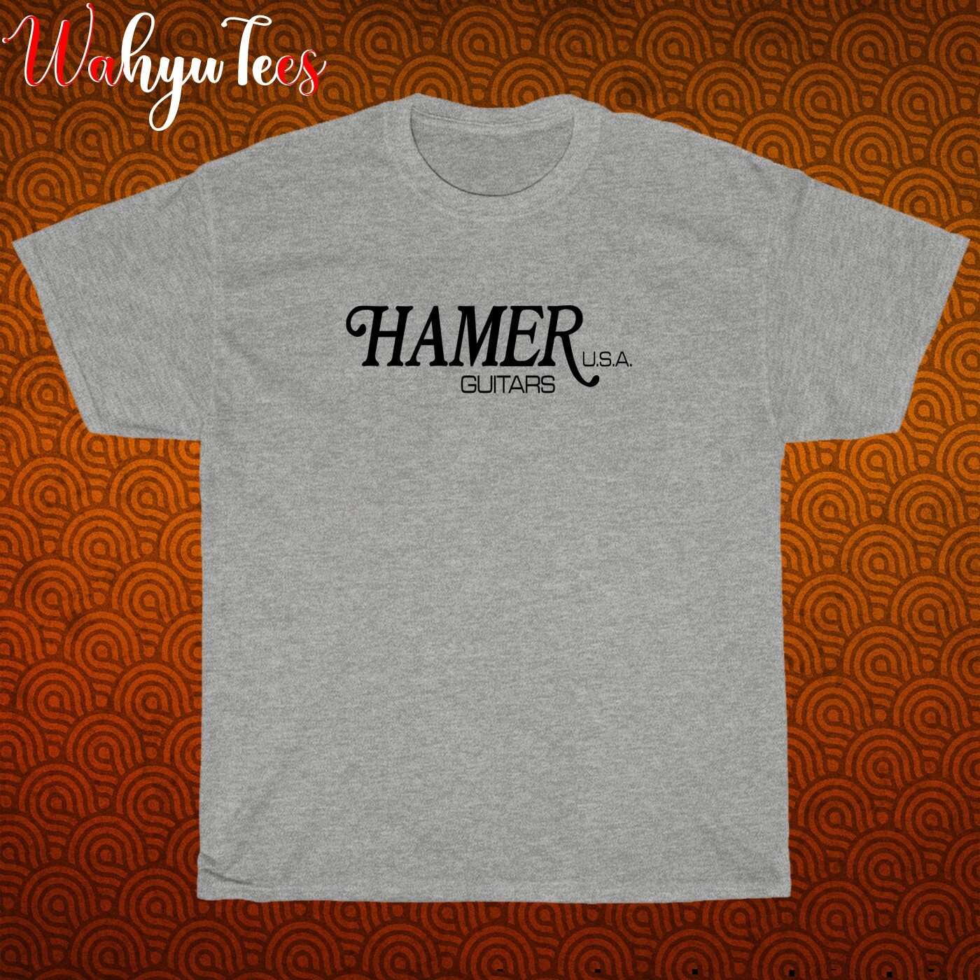 New Hamer Guitars USA Logo Black/Grey/Navy/White Size S-5XL Unisex T-Shirt