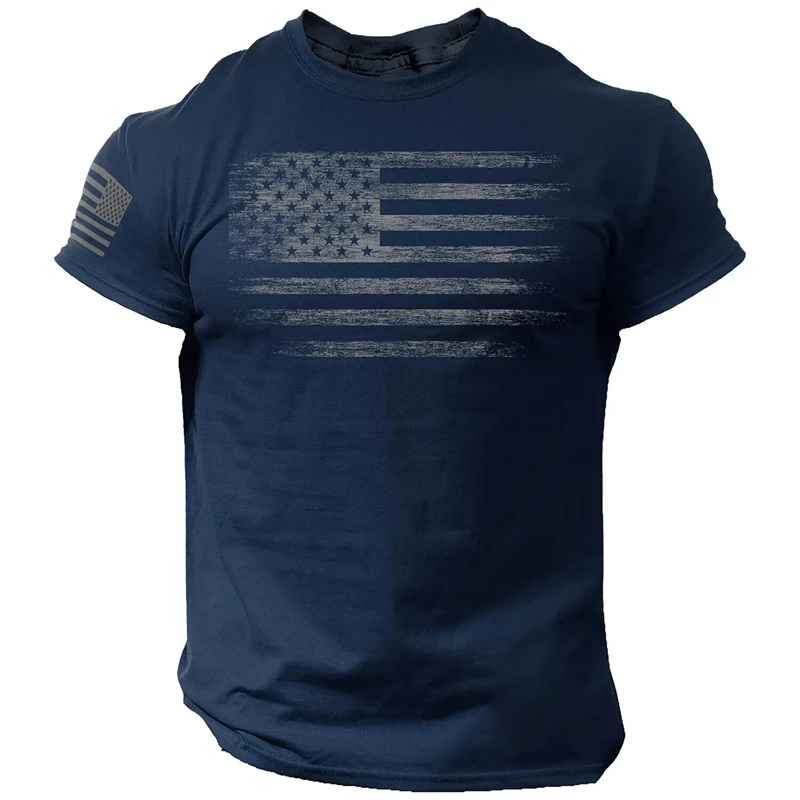 USA Distressed Flag Men T Shirt Patriotic American Tee S – 2XL