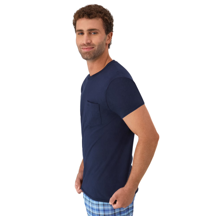 Hanes 6-Pack Pocket Tee Men’s T-Shirt Soft and Breathable Assorted