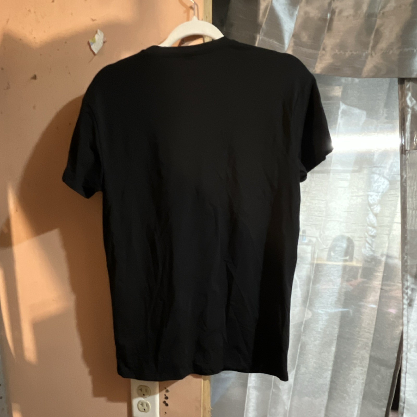 Men’s Black & Gold Sequin Skull Graphic Crew Neck Short Sleeve Stretch Tee S