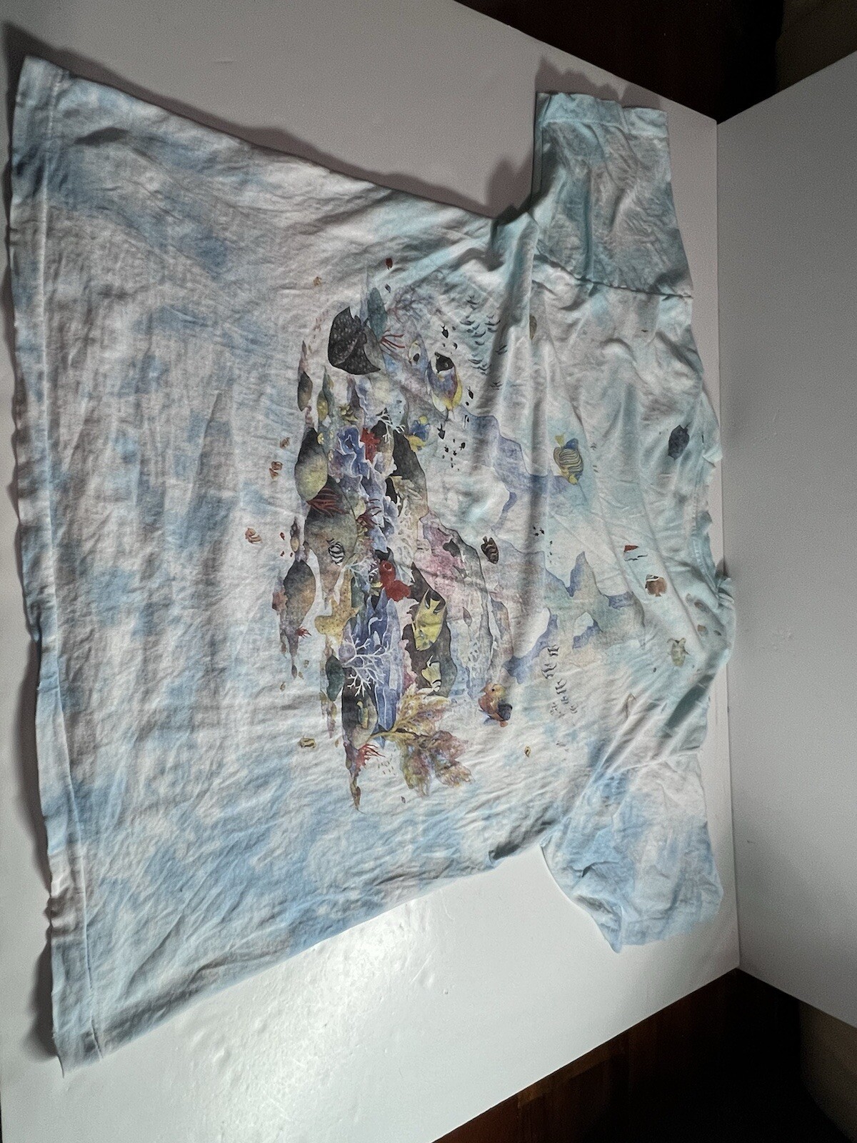 Vintage Liquid Blue Shirt Mens L Coral Reef Aquatic Ocean Fish AOP 90’s Thrashed