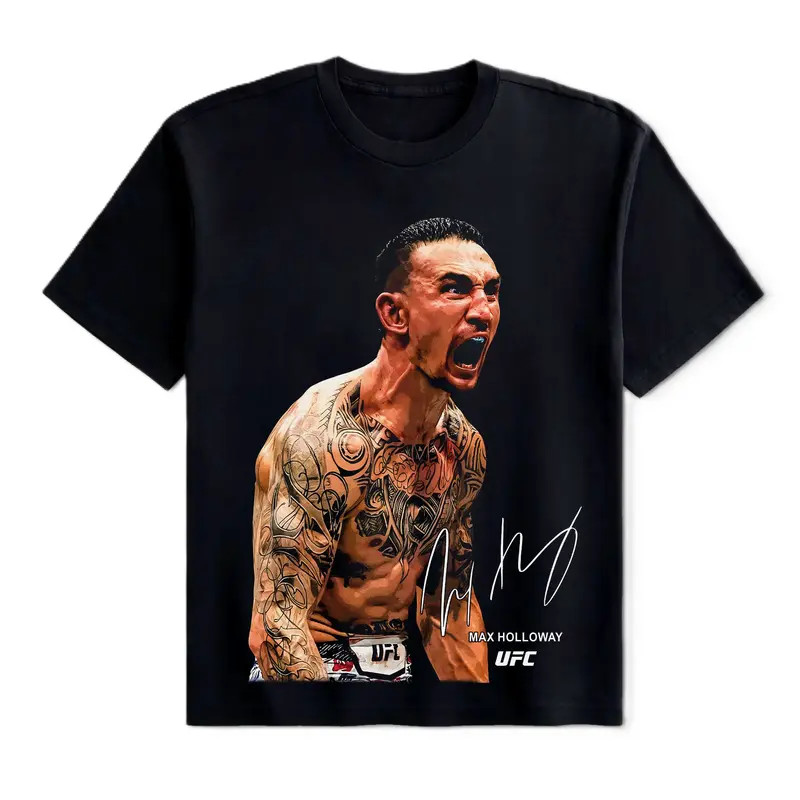 Max Holloway Shirt MMA Fighter Graphic Tee Fight Fan Gift Unisex