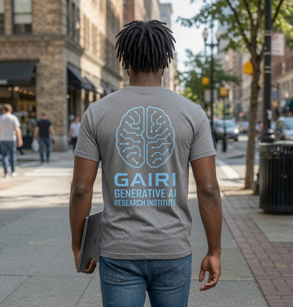 GAIRI – Generative AI Research Institute Unisex Graphic T-Shirt Navy or Gray