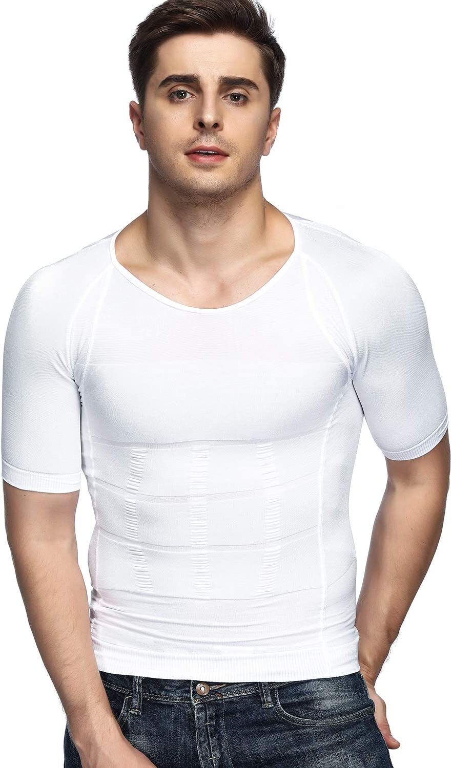 Men Slimming Body Shaper Gynecomastia Posture Corrector Vest Compression Shirt