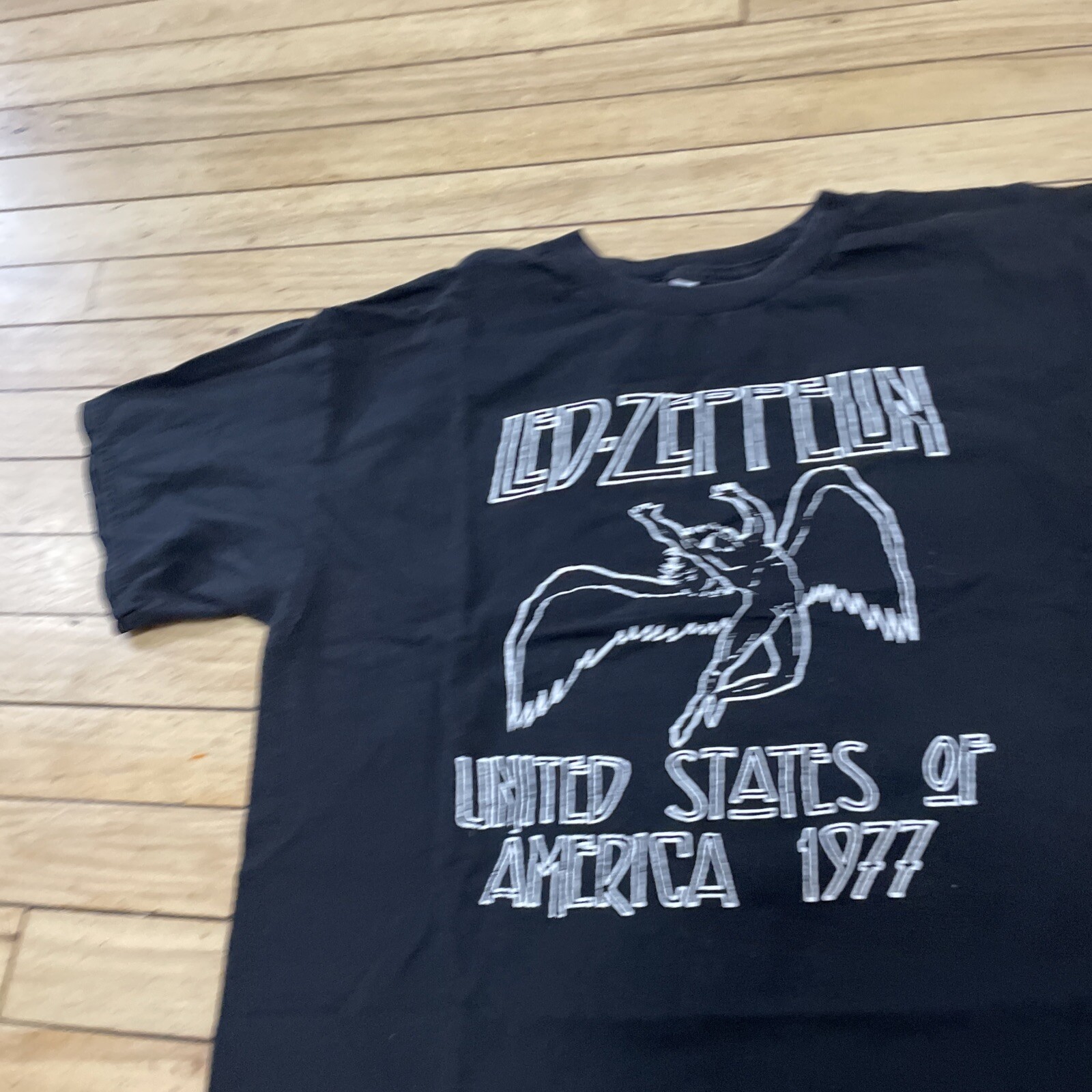 Led Zeppelin Shirt Vtg Y2k ALLSTYLE Men L Black Classic Rock Music Band Tee 42″