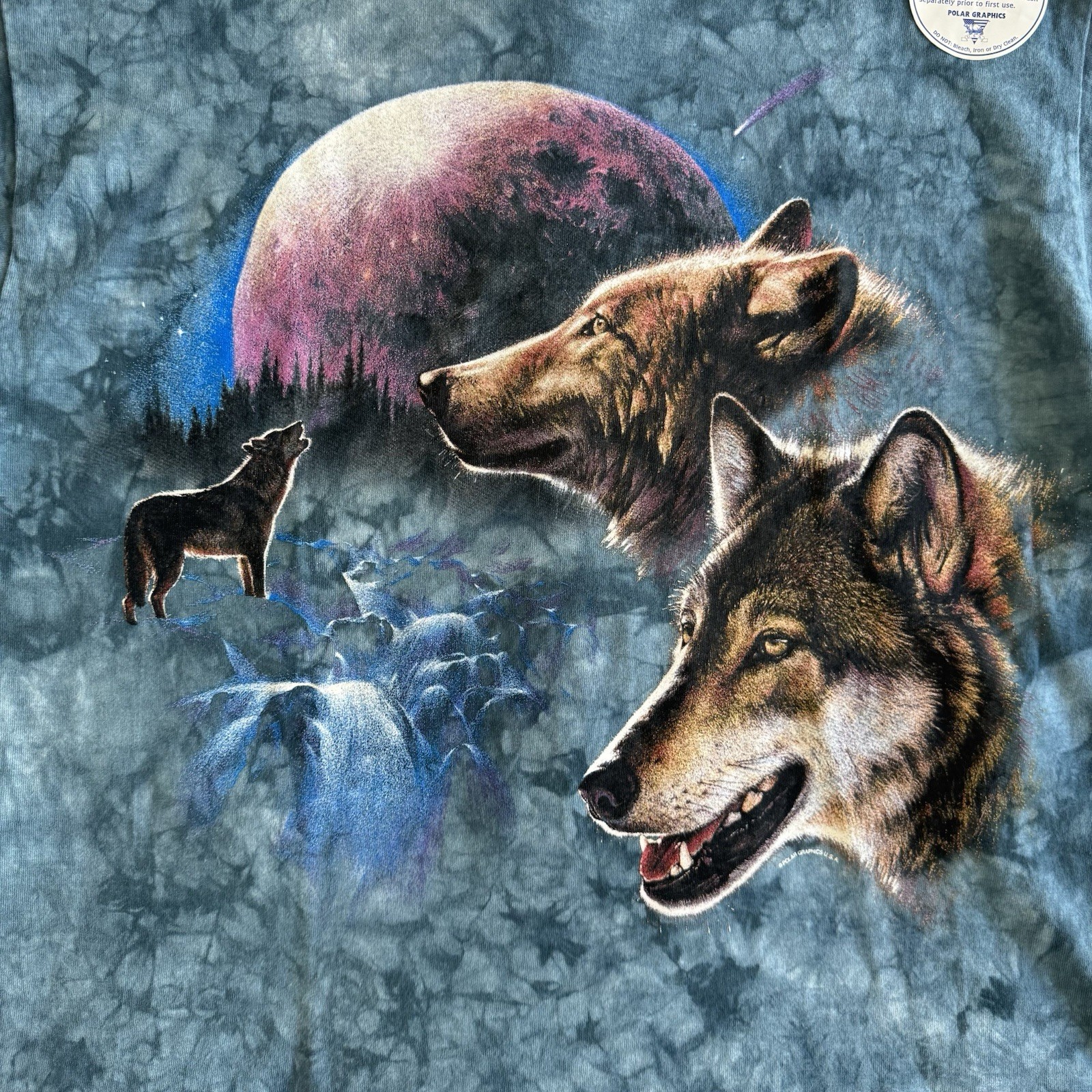 Polar Graphics T-Shirt Men’s M Sturgis Wolves & Moon AOP Vintage 90s