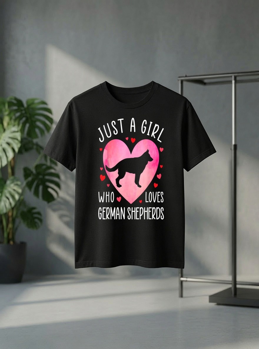 Just a Girl Who Loves German Shepherds Dog Mama Pet Lover T Shirt