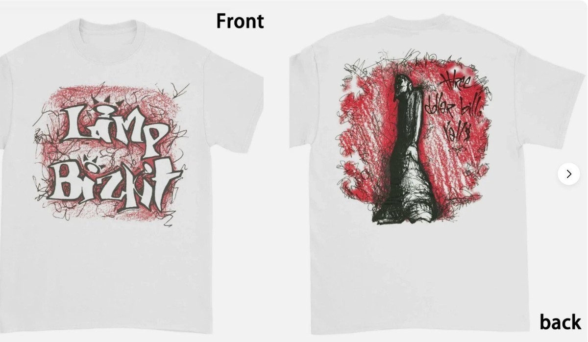 New 1998 Limp.Bizkit Three Dollar Bill White Shirt 2 sides