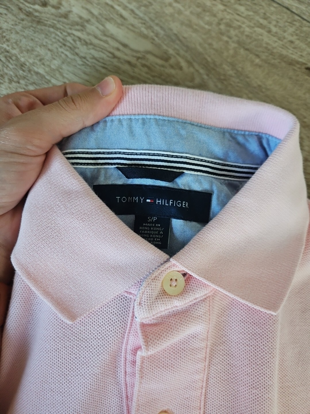 Mens Tommy Hilfiger Classic Slim Fit Pastel Pale Pink Pique Polo Shirt Small S