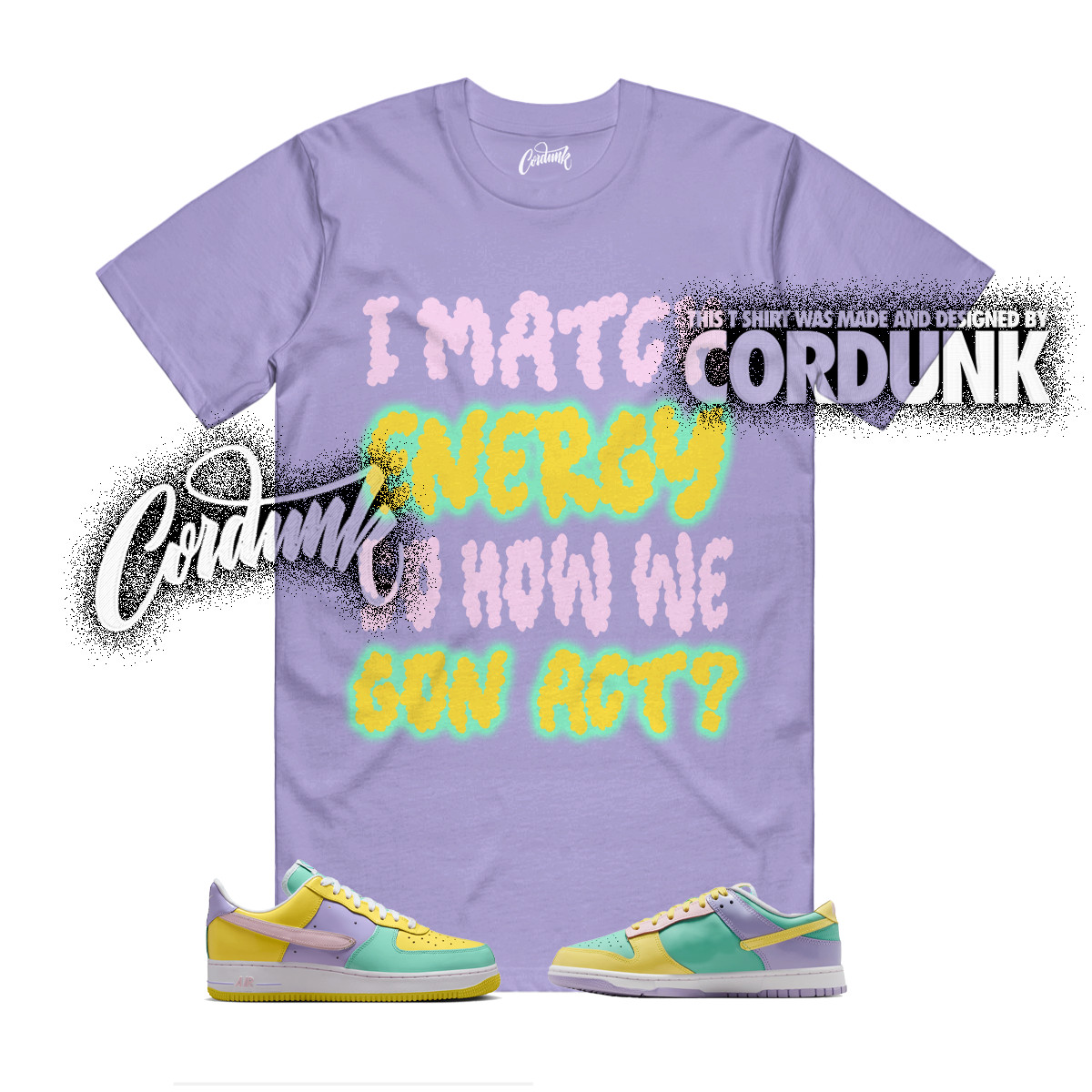 Dunk Easter Air Force 1 Emerald Yellow Hydrangeas Pink Foam Shirt Match MATCH