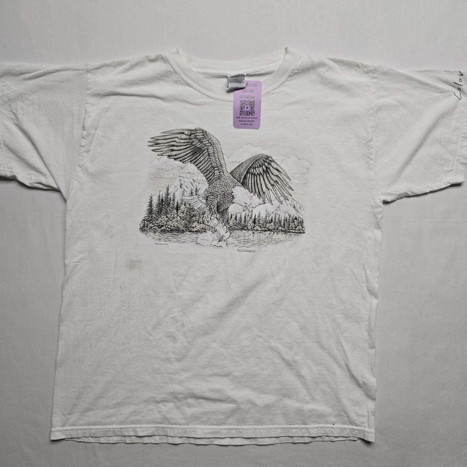 Vintage Colorado Bald Eagle Shirt Mens XL White Graphic Wildlife Tee Y2k 00s