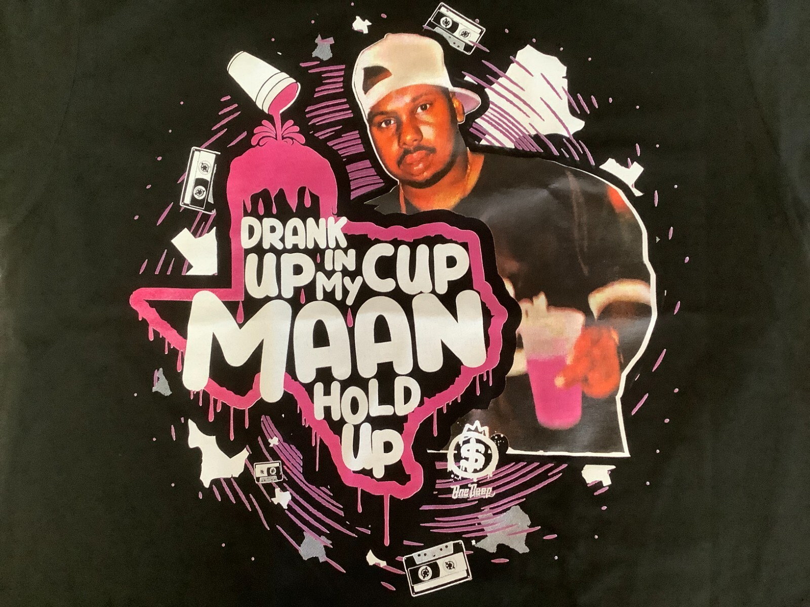 Drank Up In My Cup Maan Hold Up Texas Cassette Black Shirt One Deep Piranha