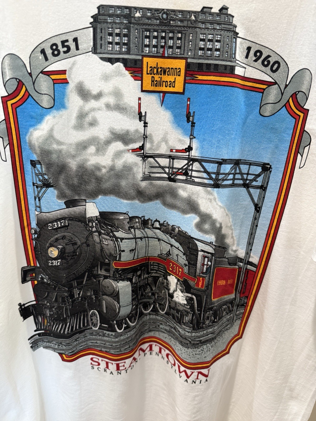 Vintage 1990s T-Shirt Steamtown PA Canadian Pacific Steam Train #2317 New
