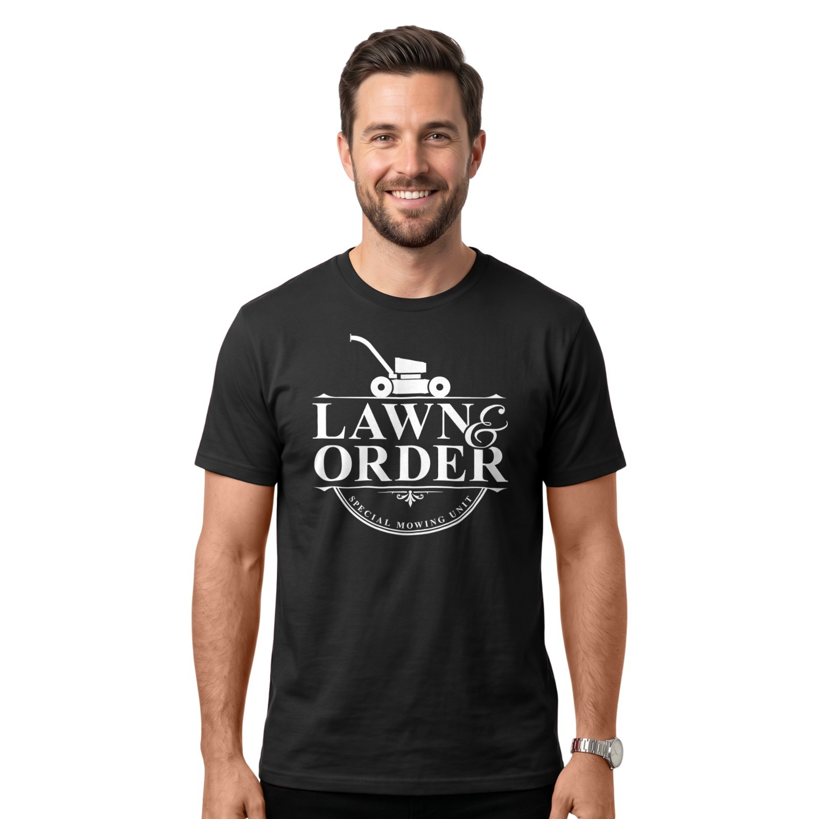 Lawn & Order T-Shirt | Funny Lawn Mowing Shirt | Gardening & Landscaping Gift