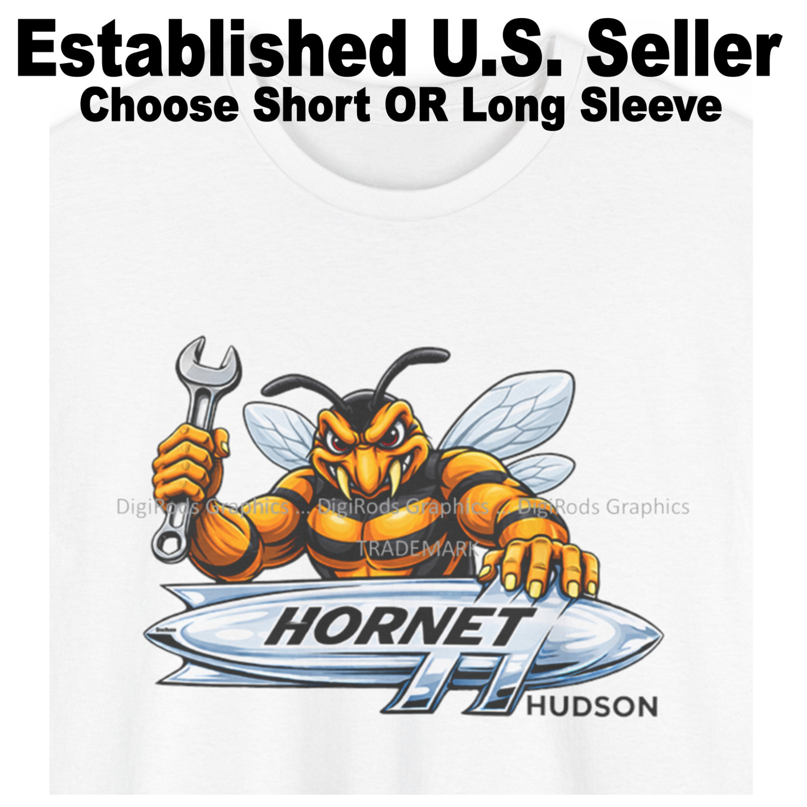 DigiRods Hudson Hornet Vintage Model Classic American Cartoon Logo T Shirt