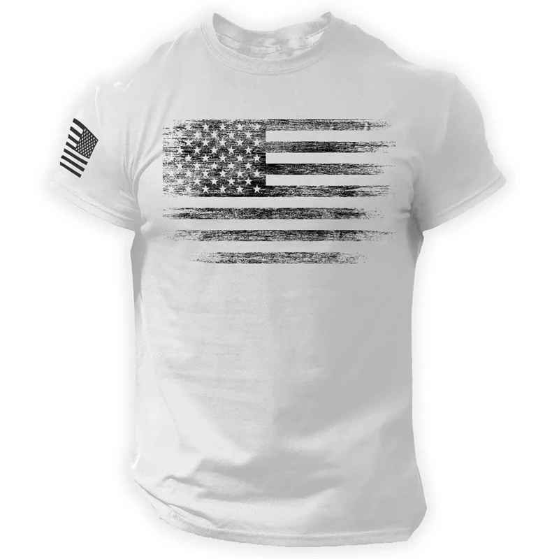 USA Distressed Flag Men T Shirt Patriotic American Tee S – 2XL