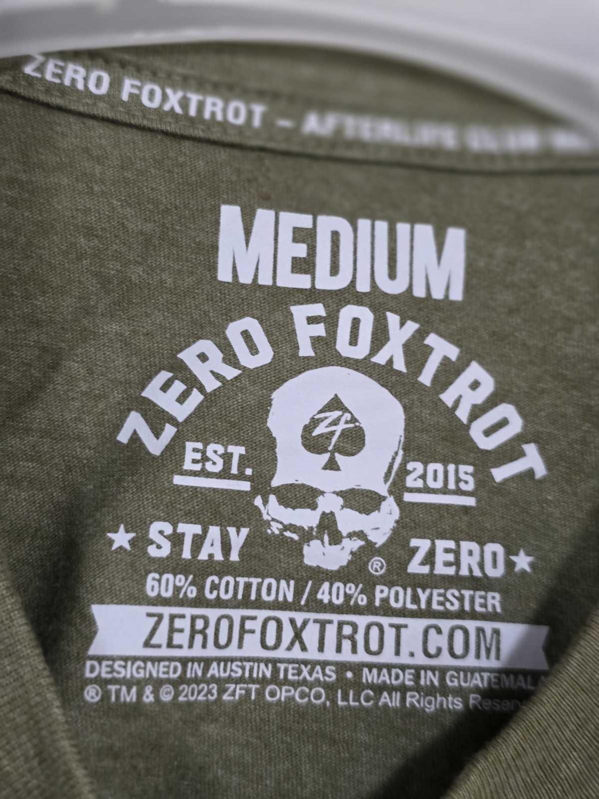 New ZERO FOXTROT PULL THE PIN Skull Grenade Graphic T-Shirt Green Sz M