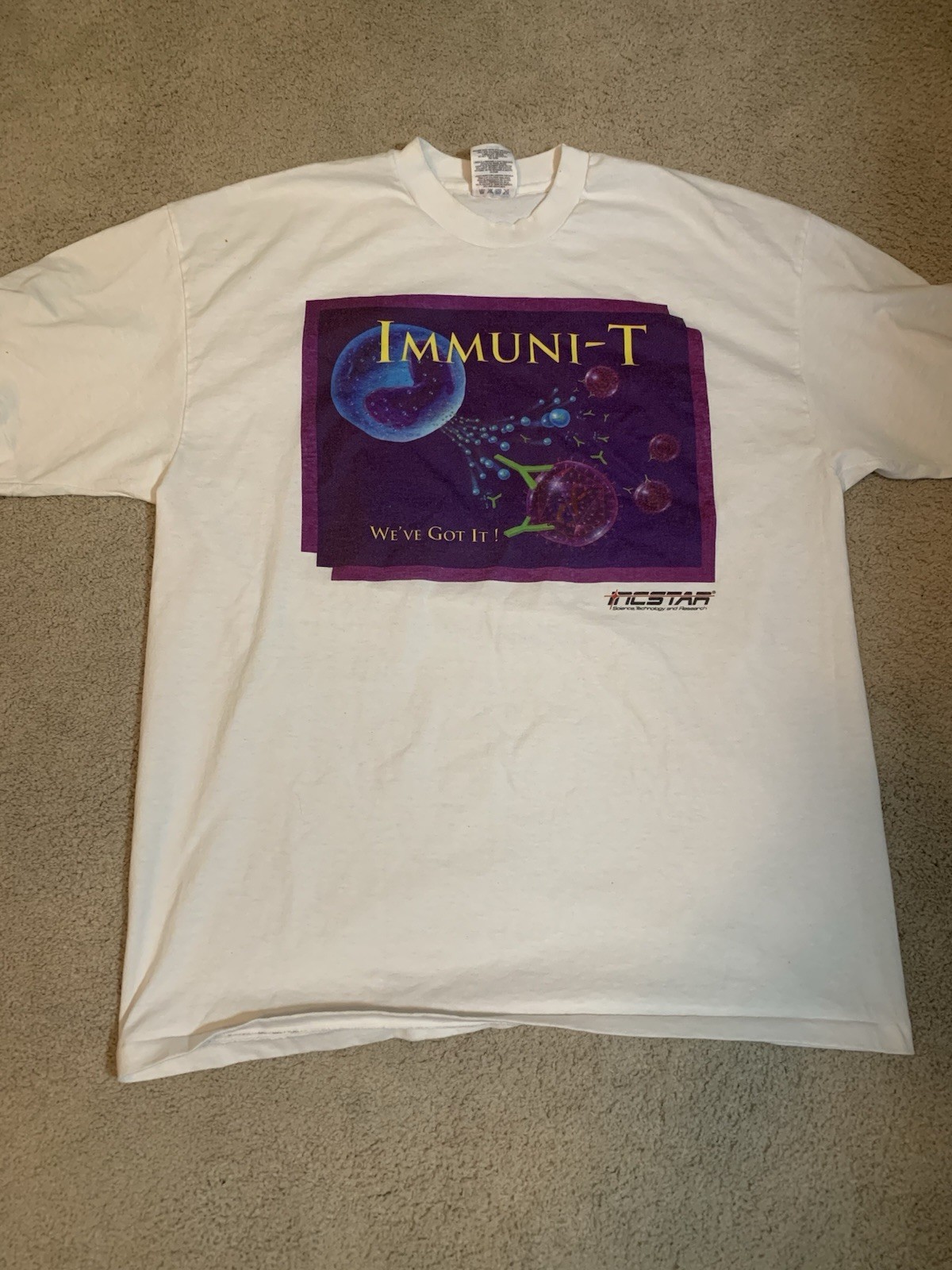 Vintage 90s Immuni-T Science Tech T-Shirt XL Research DNA Molecular