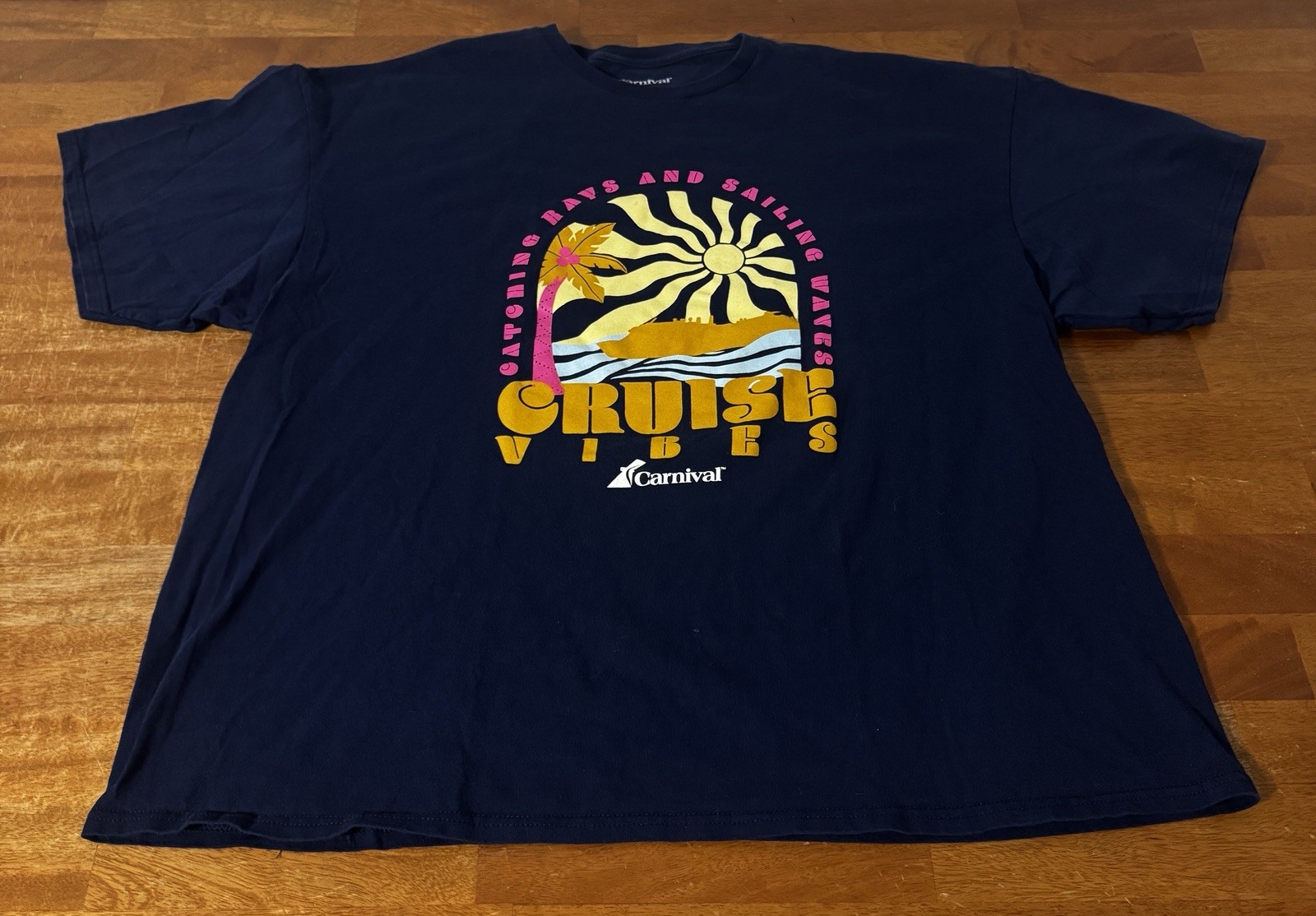 Carnival Cruise Ships Line Vibes Navy Blue T-Shirt Men’s 3XL
