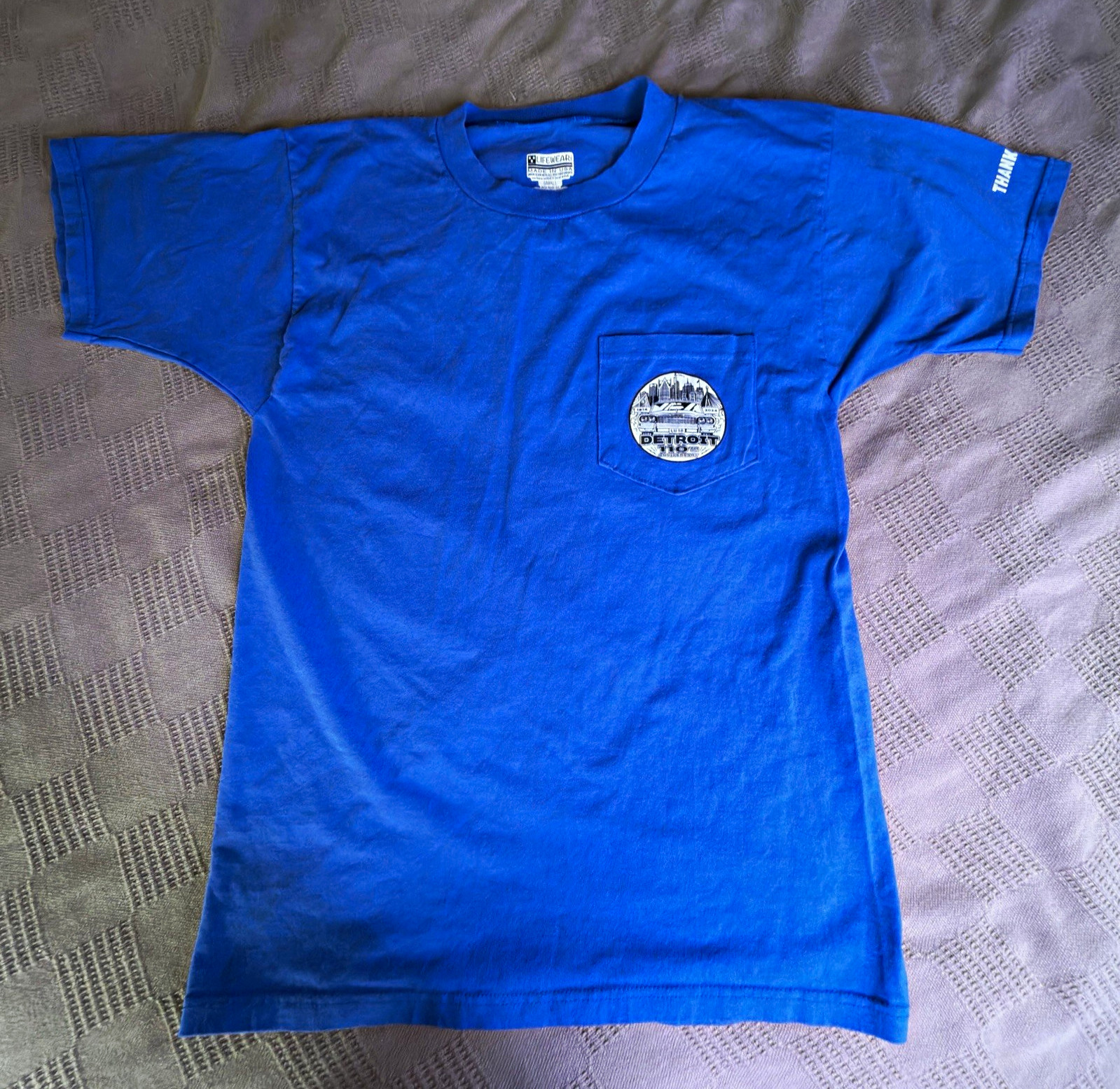 Lifewear Men’s Small Blue Graphic Print Pocket T-Shirt IBEW 58 110 Years