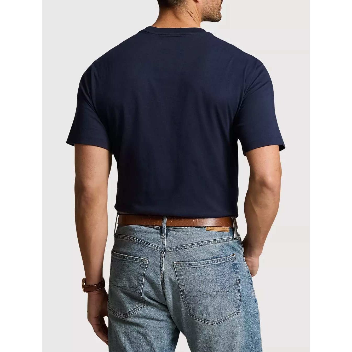 Polo Ralph Lauren Mens 2XLT Navy Blue Red Pony Logo Cotton Crewneck T-Shirt NWT