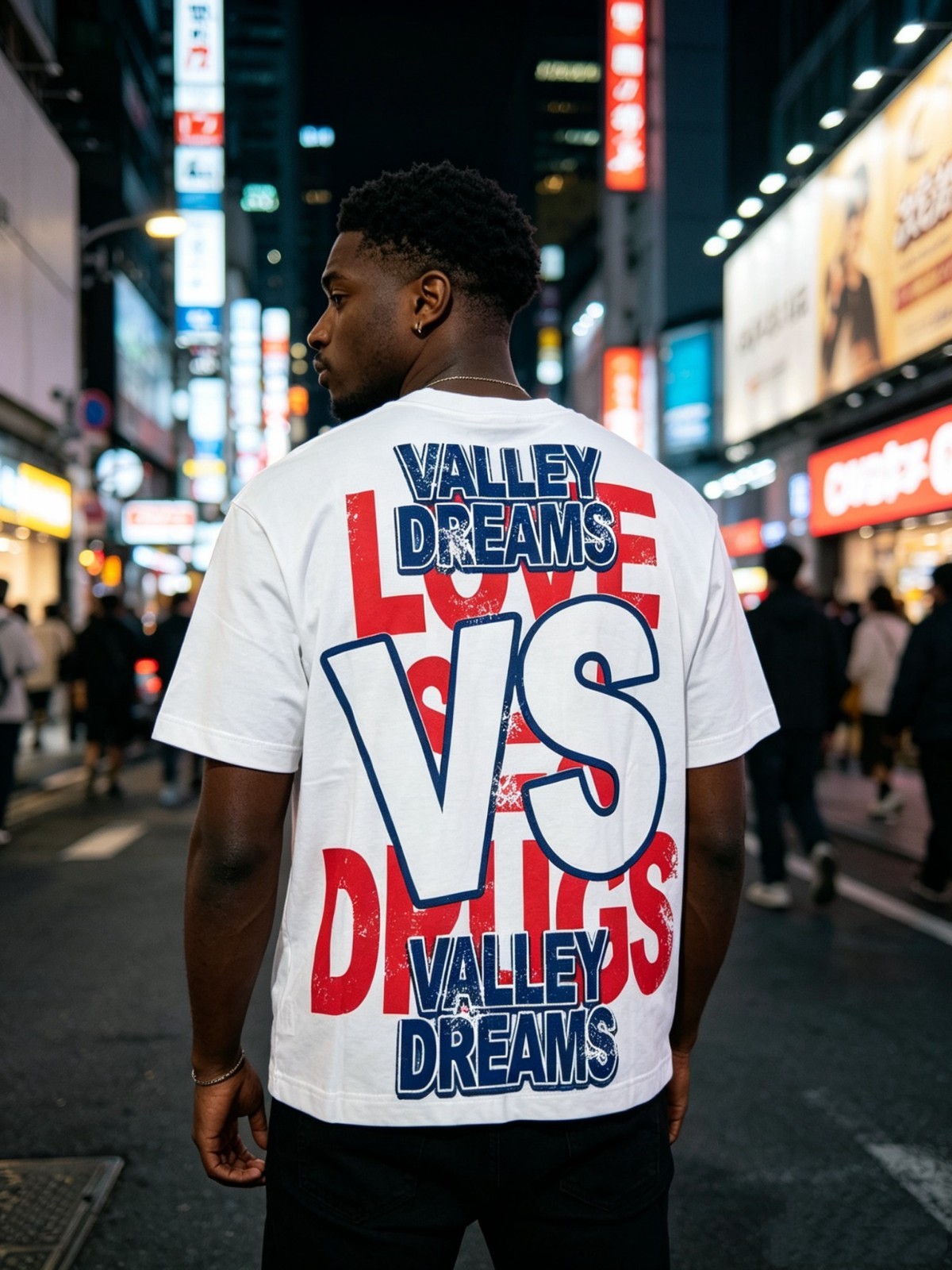 Valley Tee shirt white S-M-L-XL Unisex cotton fabric