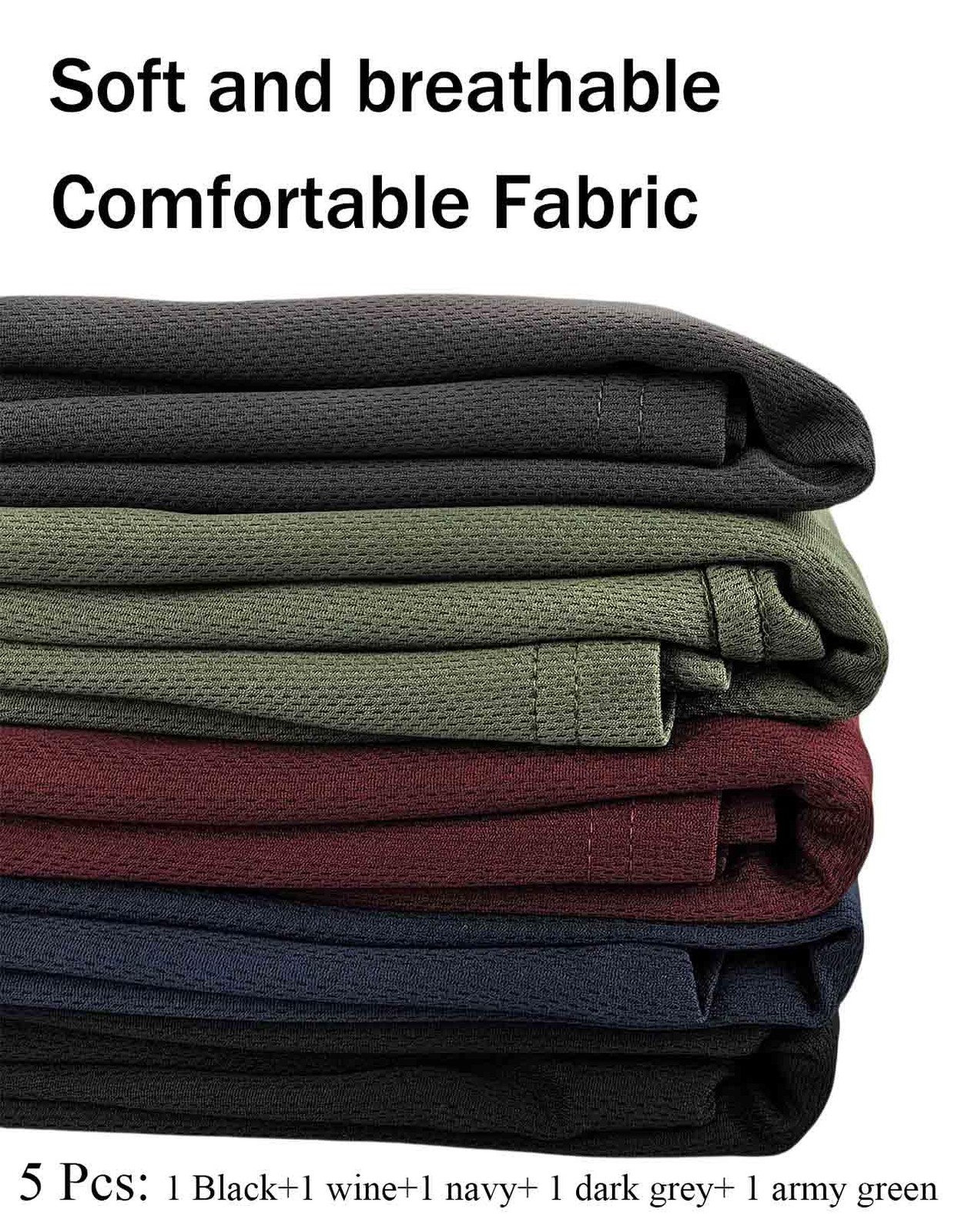 5 Pack Quick Dry Fit Men Long Sleeve T Shirts Sport Casual Construction Work …