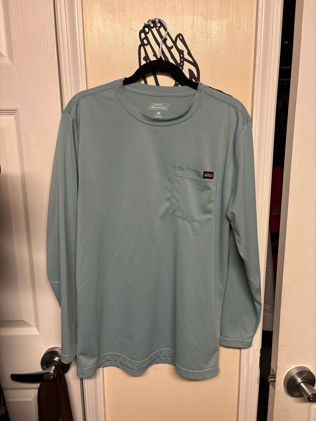 Genuine Dickies Men’s Performance Long Sleeve Pocket T-Shirt Blue Gray Size M