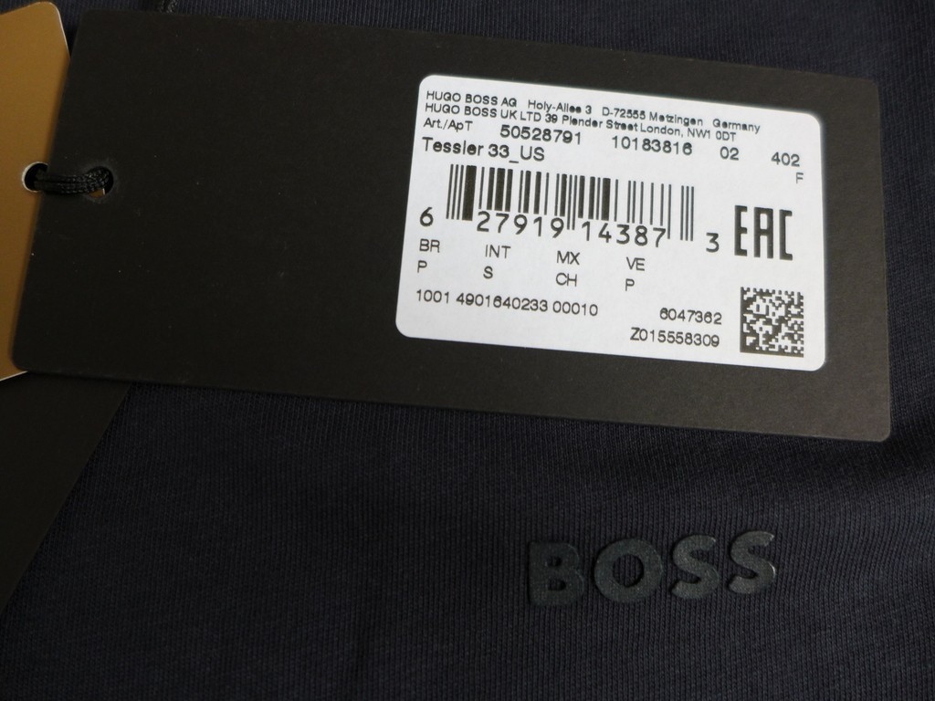 BOSS Men’s S Tessler 33 Slim Fit Crew Neck Short Sleeve Logo Tee Made Portugal