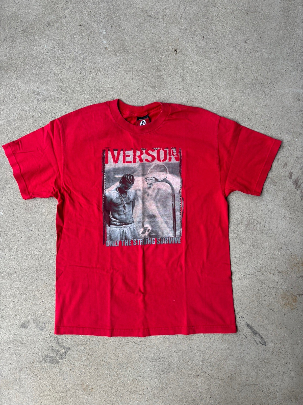 VINTAGE 01 ALLEN IVERSON REEBOK ONLY THE STRONG SURVIVE T SHIRT SZ 3XL VTG RARE
