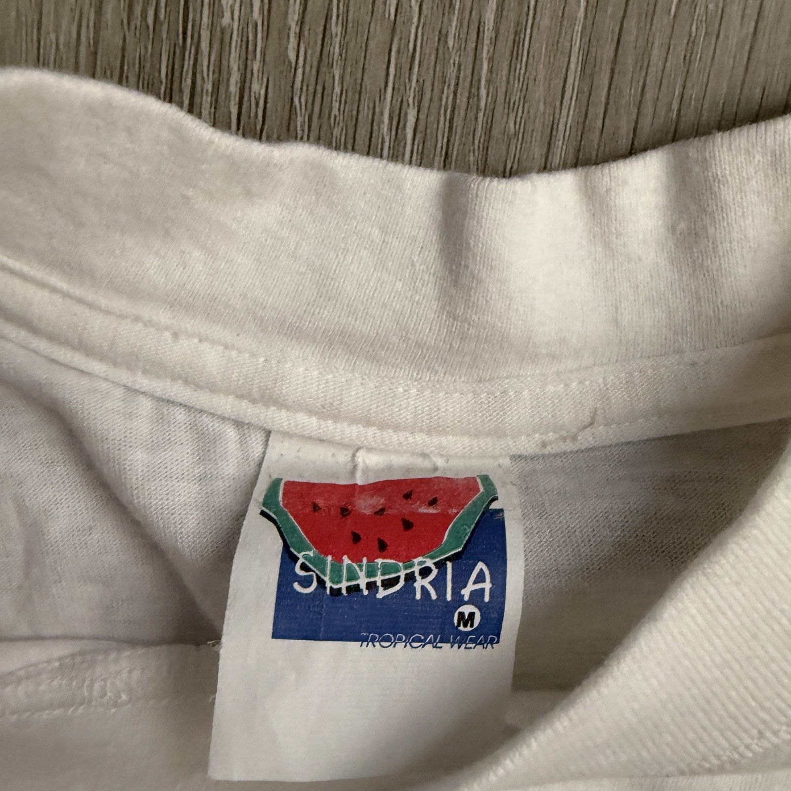Vintage Sandria ENDESA 96 Shirt Mens Medium White Dominican Republic 90s Tee