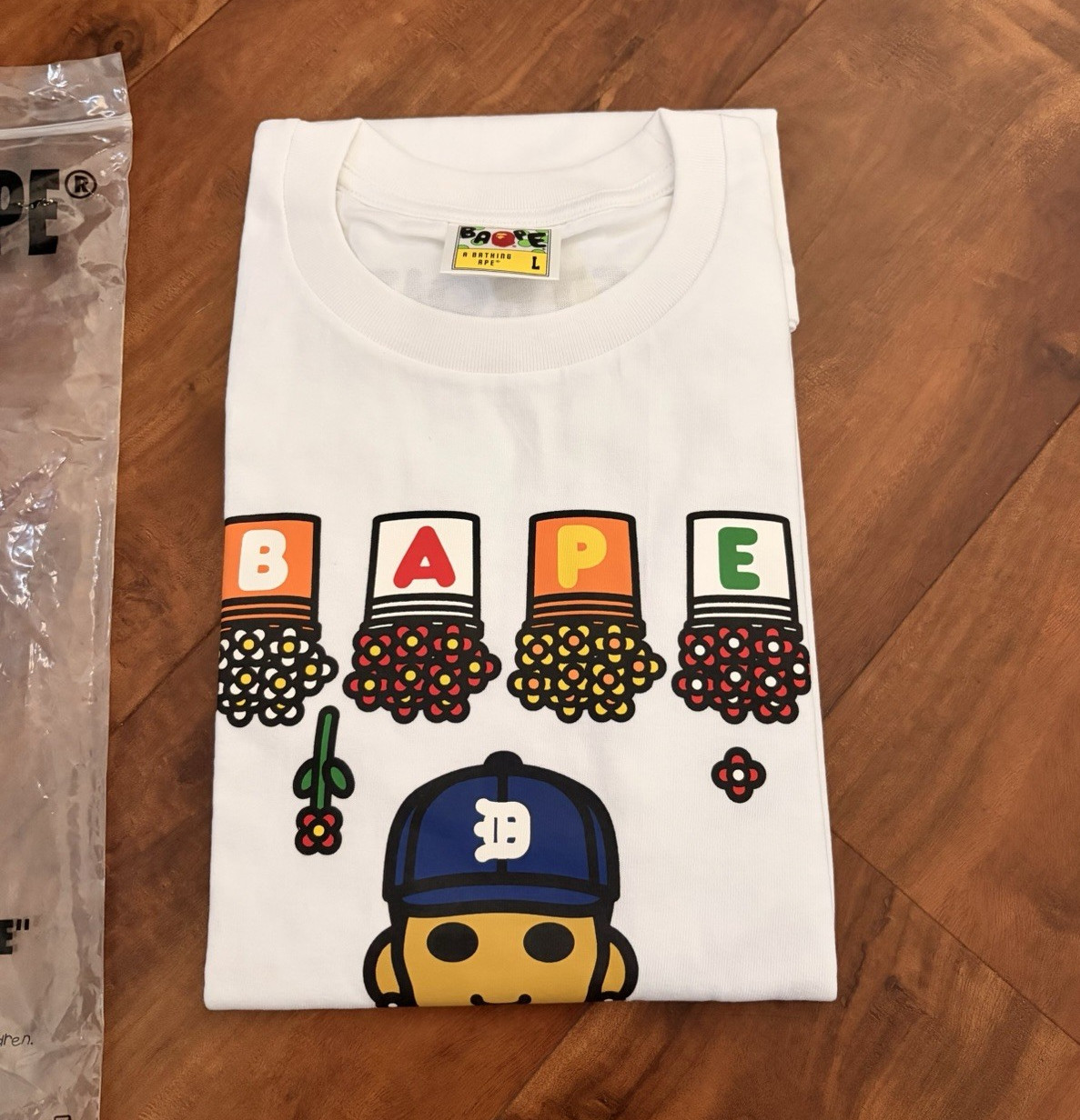 A Bathing Ape BAPE Baby Milo Detroit 2 Big Sean Graphic Tee White L