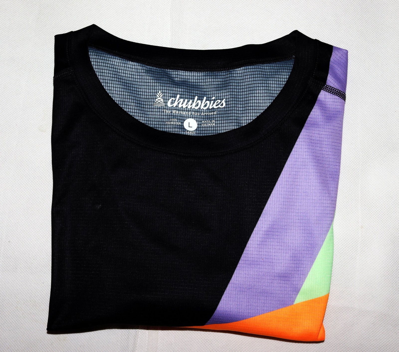 Chubbies The Weekend Has Arrived Men’s Short Sleeve Geometric T Shirt Size Large