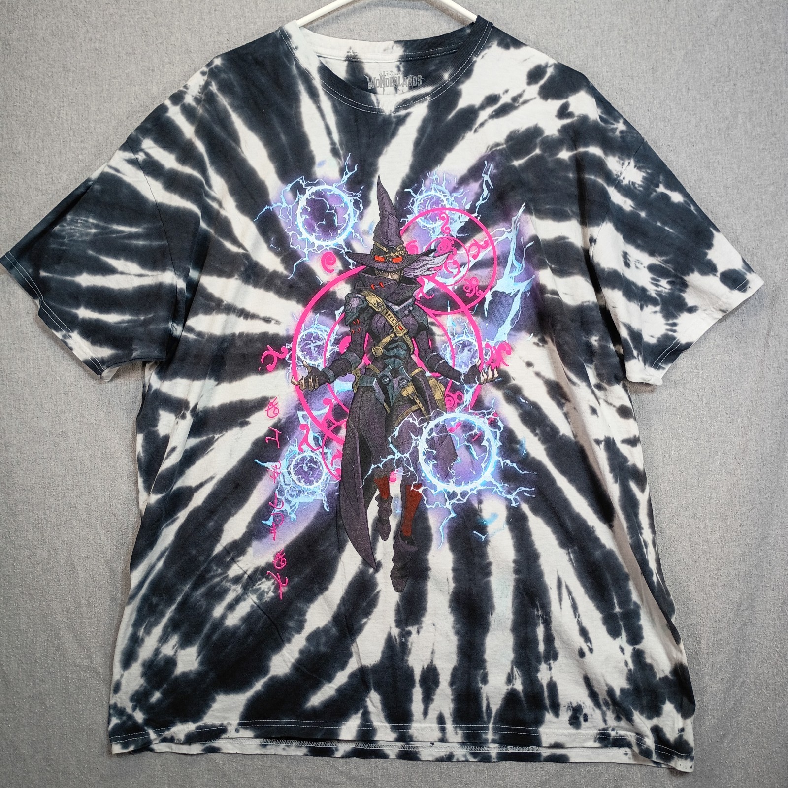 Wonderlands Wizard Graphic Tee Mens XL Tie Dye Fantasy Spell Anime Style Shirt