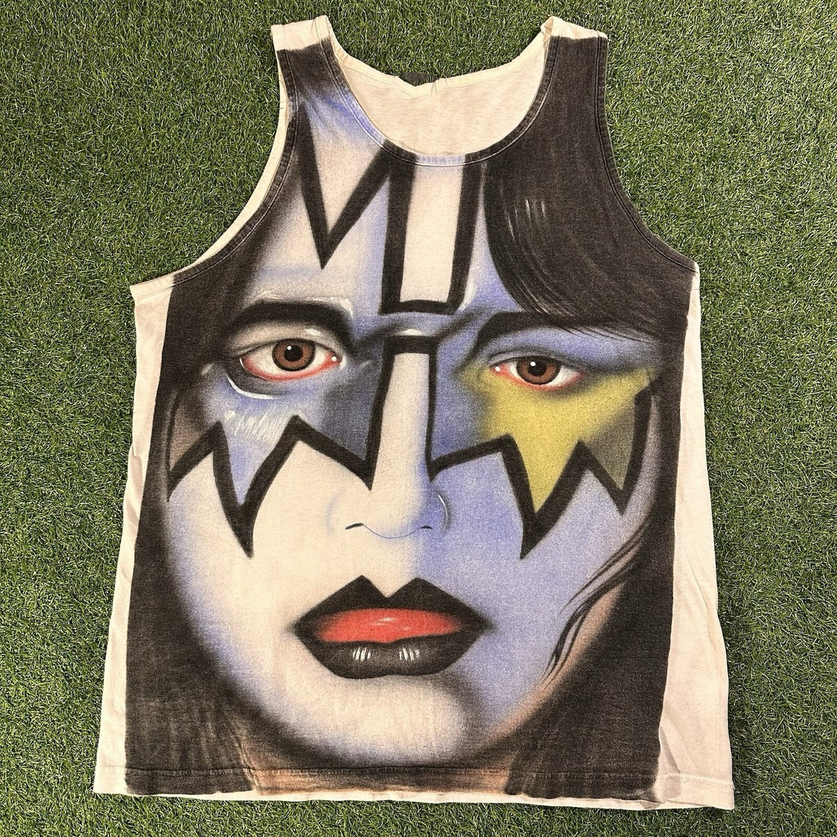 Vintage Ace Frehley TANK TOP T shirt 90s Rock Band Black and white M1R6