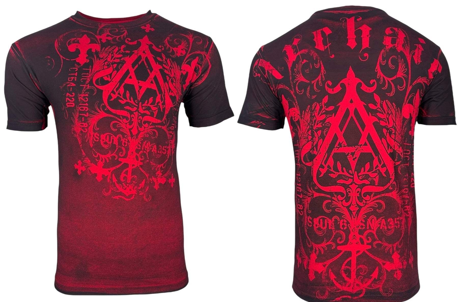 Archaic by Affliction Men’s T-Shirt Catface Cross Biker Y2K S-5XL