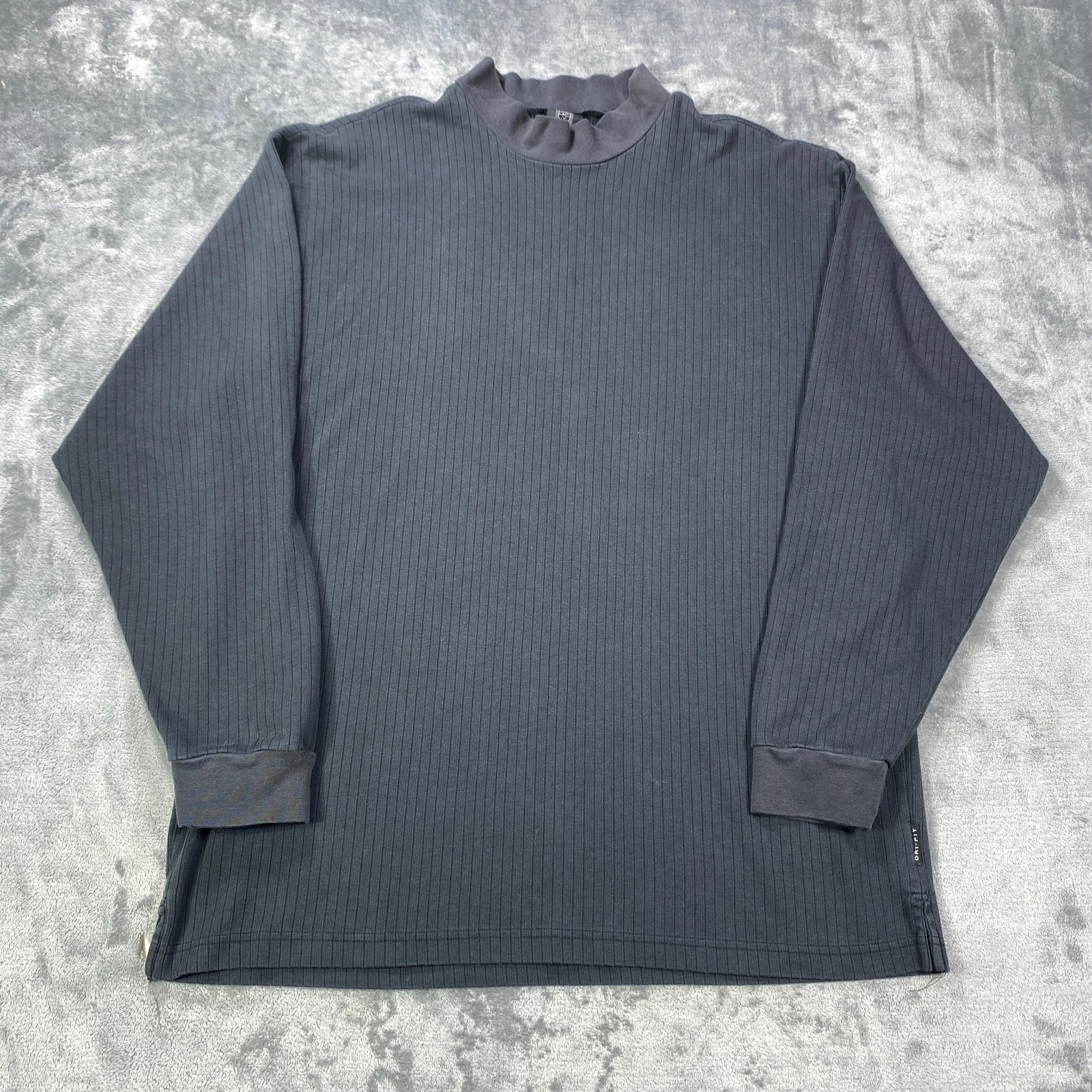 Vintage Nike Golf Mock Neck Sweatshirt Large Dri Fit Athletic Top Swoosh Y2K