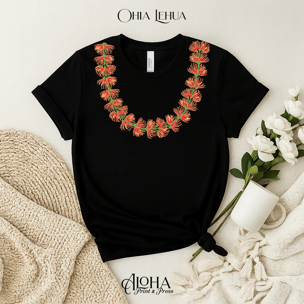 ʻŌhiʻa Lehua Lei Shirt | Hawaiian Floral Statement Tee