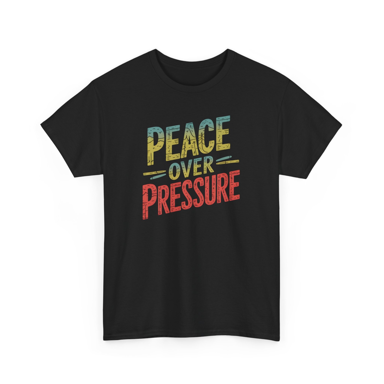 Peace Over Pressure Motivational T-Shirt Graphic Tee for Mindfulness Unisex