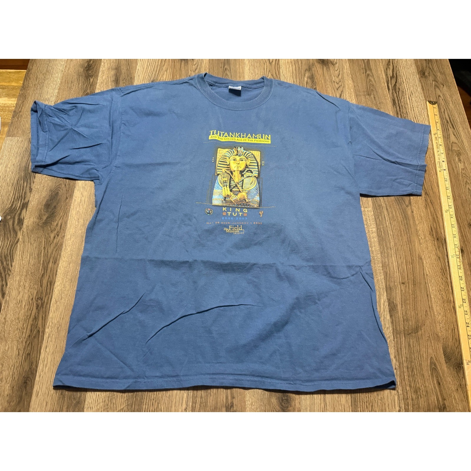 Gildan T-Shirt Mens 2XL Blue Adult King Tut Field Museum Graphic Exhibit