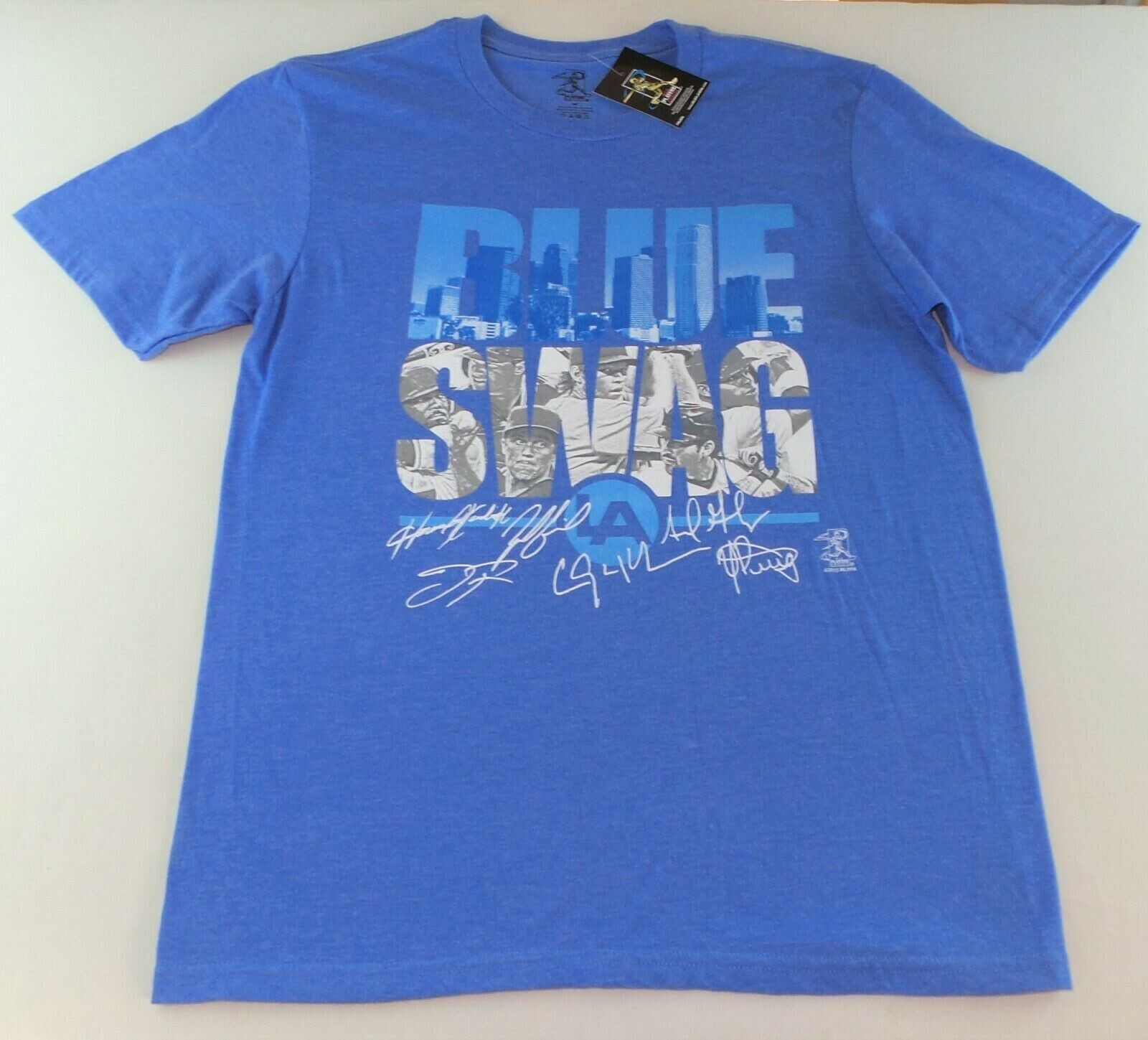 MLB LA Men’s Graphic T Shirt Medium Blue Swag Baseball Players Choice Cotton New