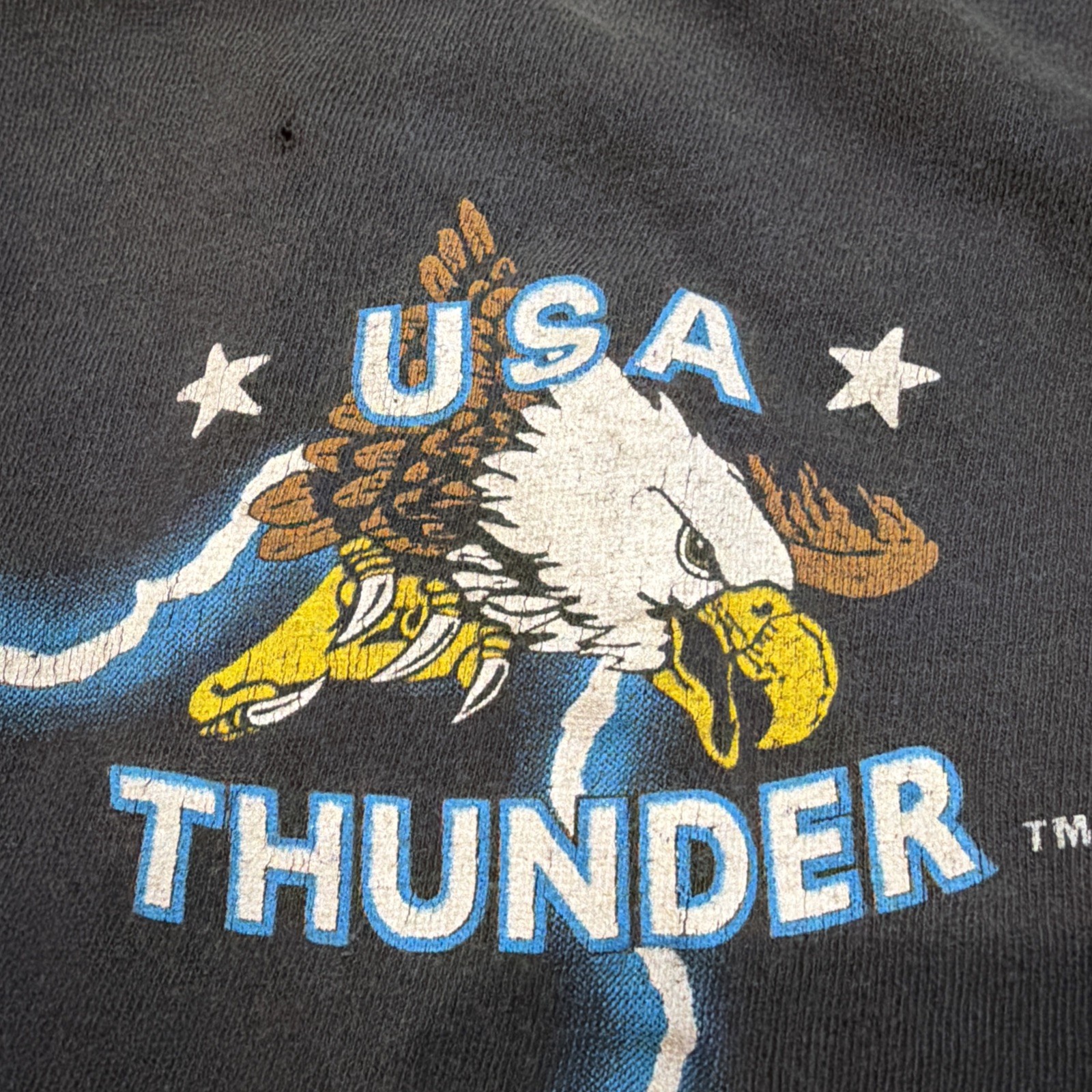 VTG Single Stitch USA Thunder Dreamcatcher t shirt skull Biker Lightning L