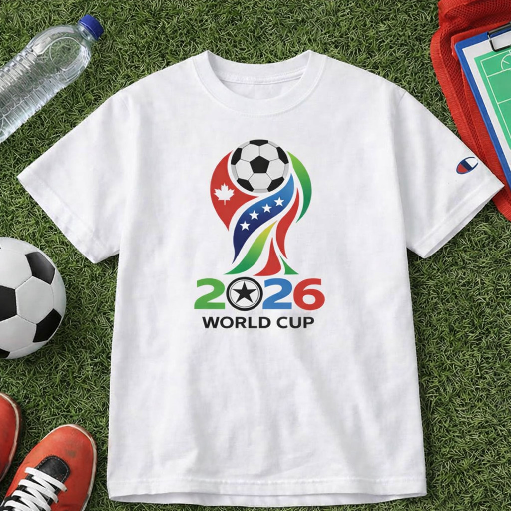 FIFA 2026 World Cup T-Shirt Black Soccer Graphic Tee USA Football Fan Shirt
