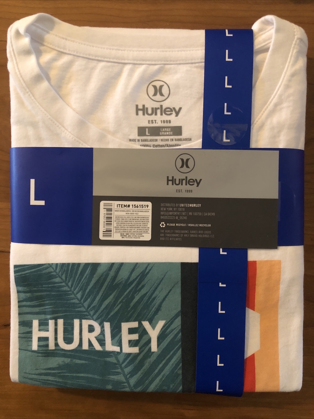 Men’s Hurley 2 Pack 60% Cotton 40% Poly Short Sleeve T-Shirt White & Gray Large