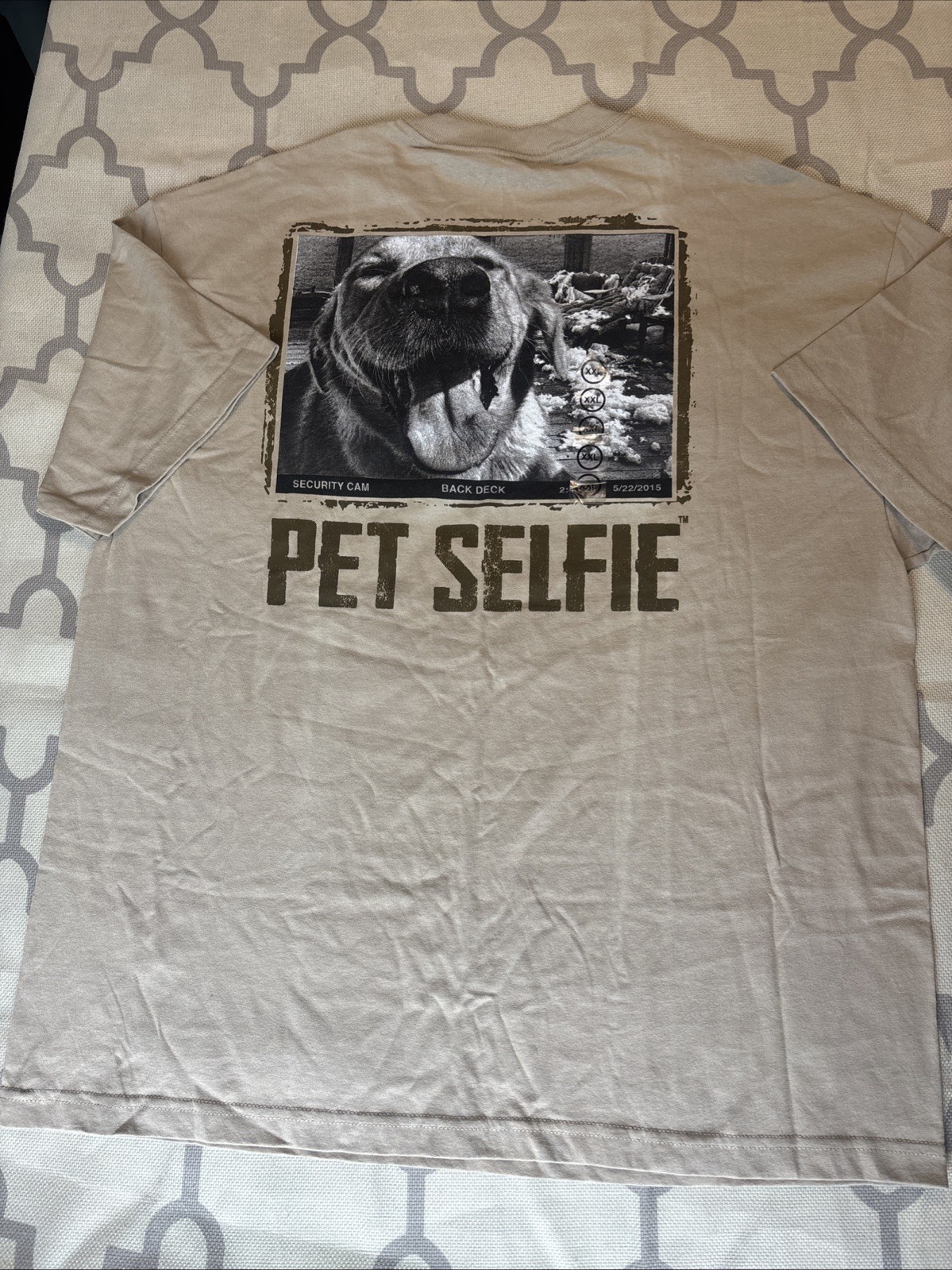 Alstyle Apparel Pet Selfie XXL Mens 100% Cotton Tee Shirt Oatmeal Colored