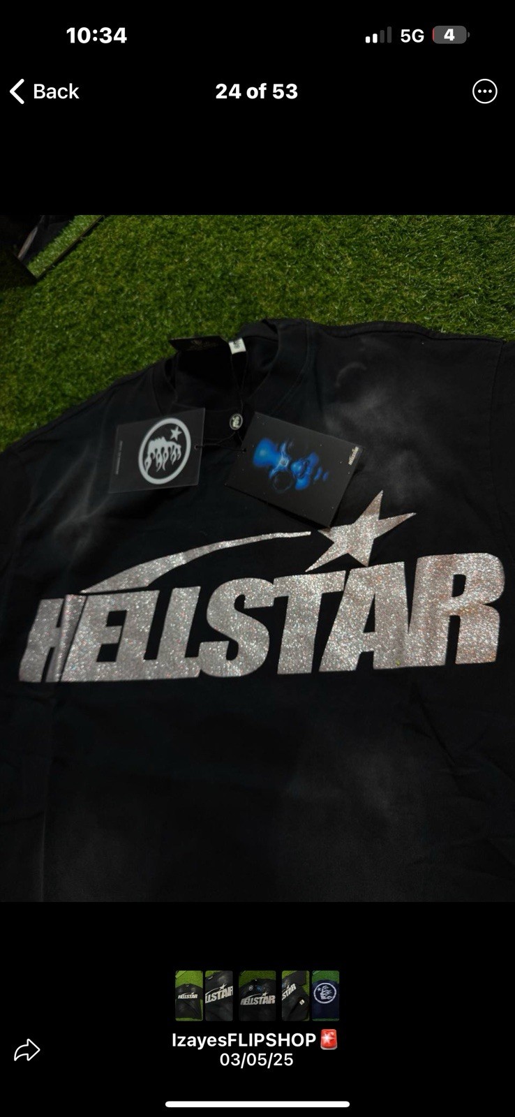 Hellstar Classic Black T-Shirt Size M 100% Authentic